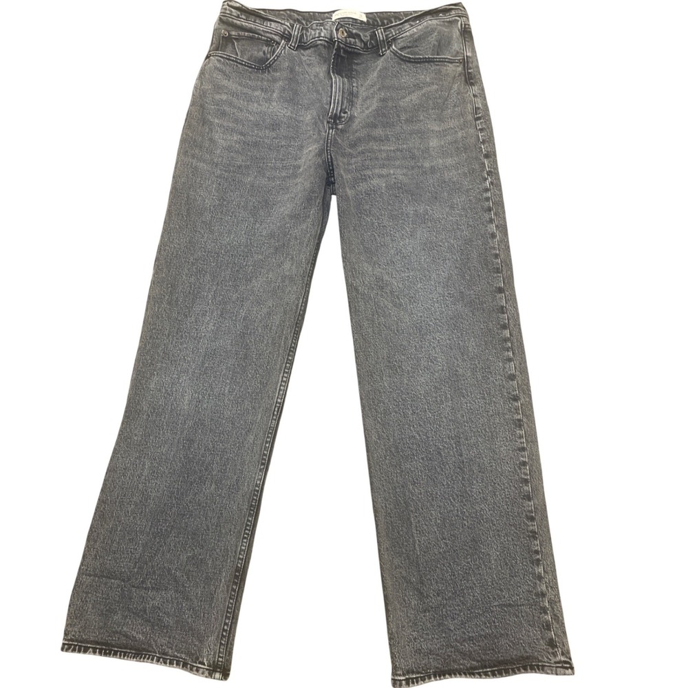 Abercrombie Fitch The‎ 90s Relaxed Jean Charcoal Wash Denim Pants Size 32/14